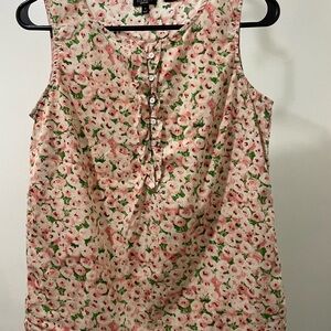 Talbots Pink Floral Button-Front sleeveless top size 4